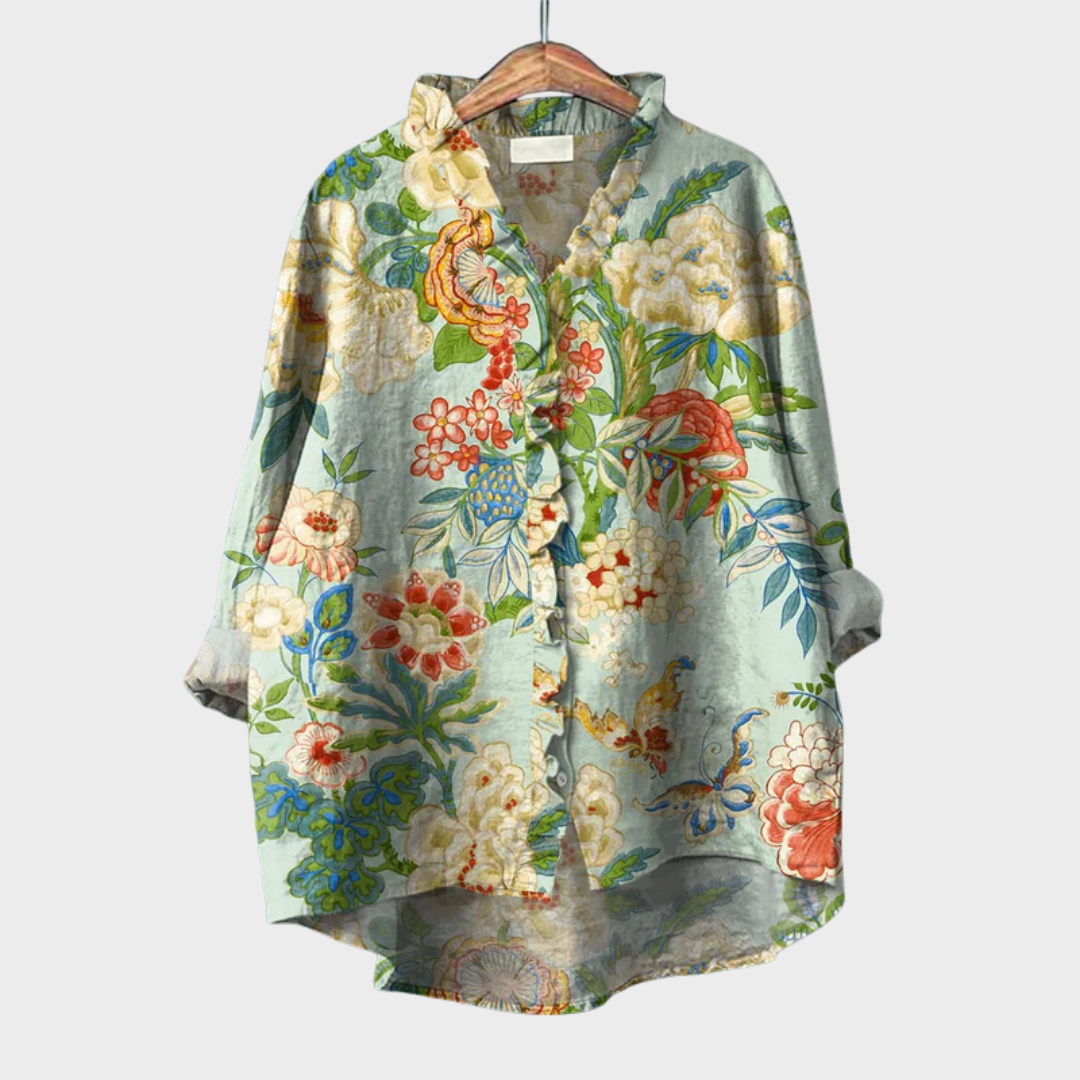 Grace | Blouse en Lin Élégante d'Été