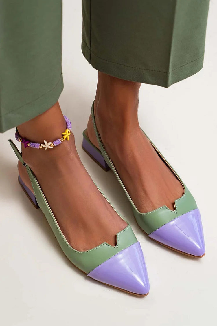 CATERINA | Ballerines élégantes avec bout contrasté et détails bicolores pour un look sophistiqué