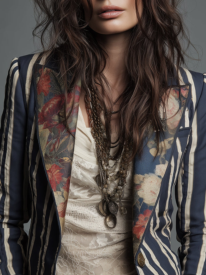 Le Juniper™  | Blazer Rayé Bohémien