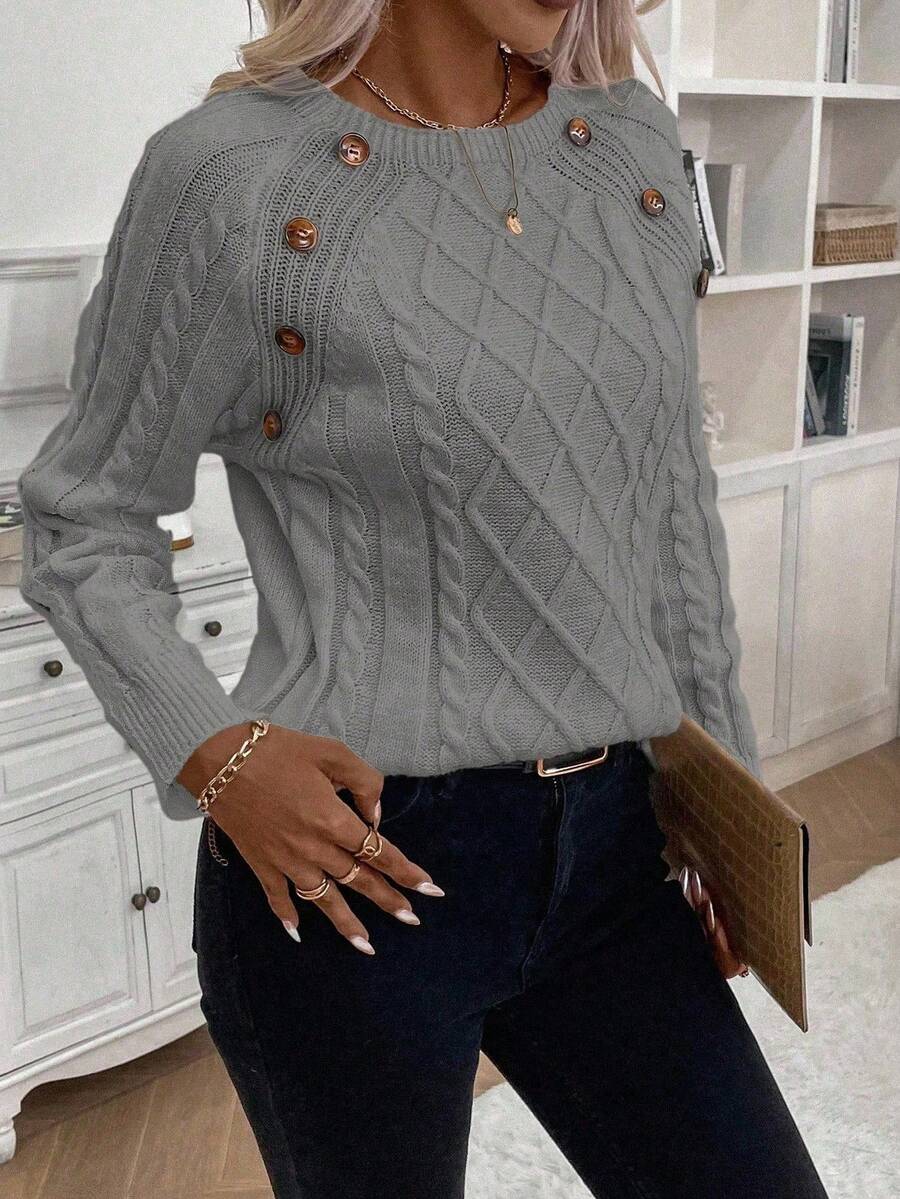 Catharina | Pull en Tricot à Détails Boutonnés
