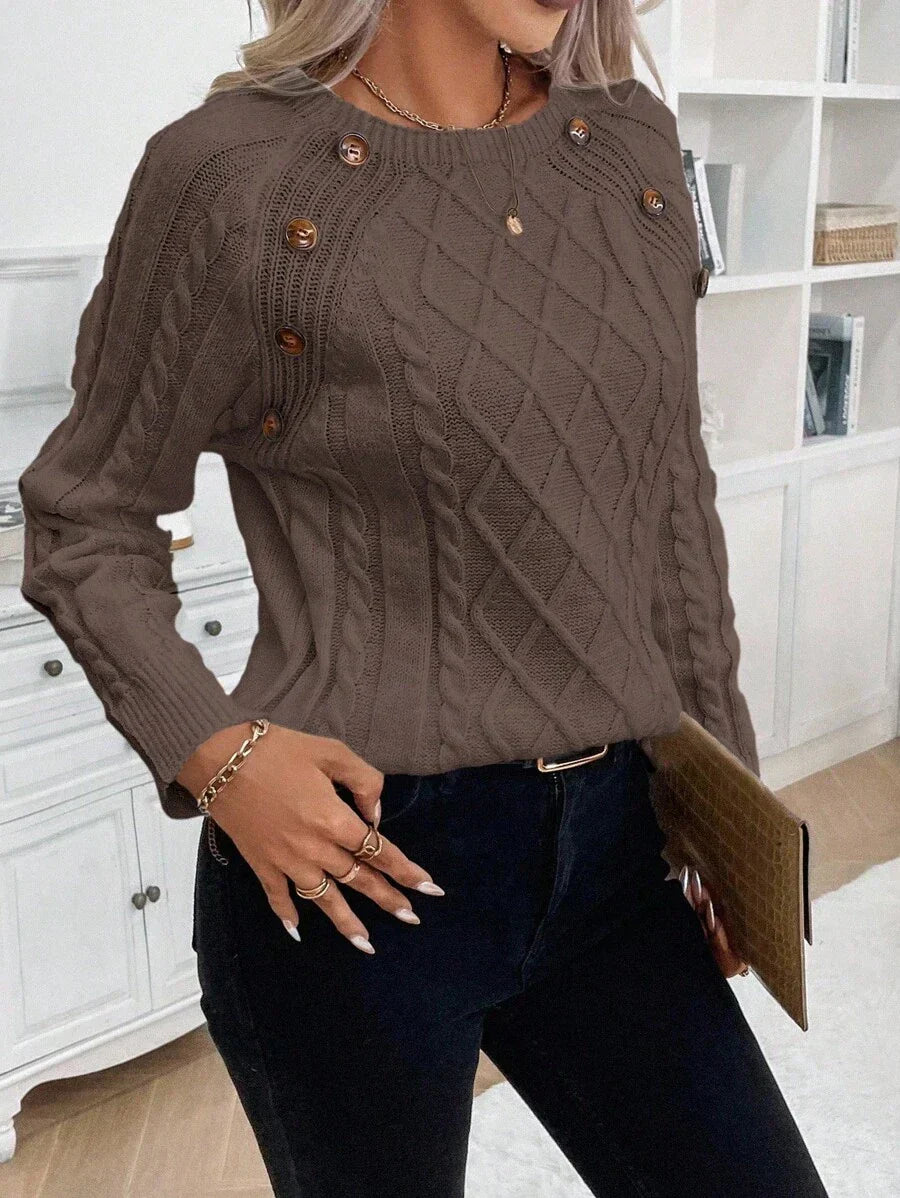 Catharina | Pull en Tricot à Détails Boutonnés