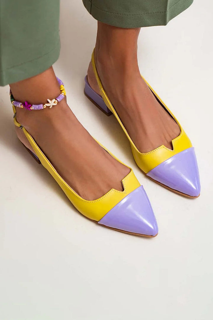 CATERINA | Ballerines élégantes avec bout contrasté et détails bicolores pour un look sophistiqué