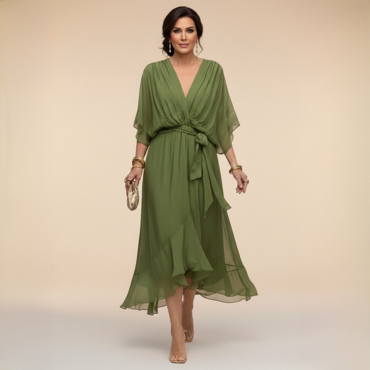 Lefèvre | Robe en chiffon à décolleté V