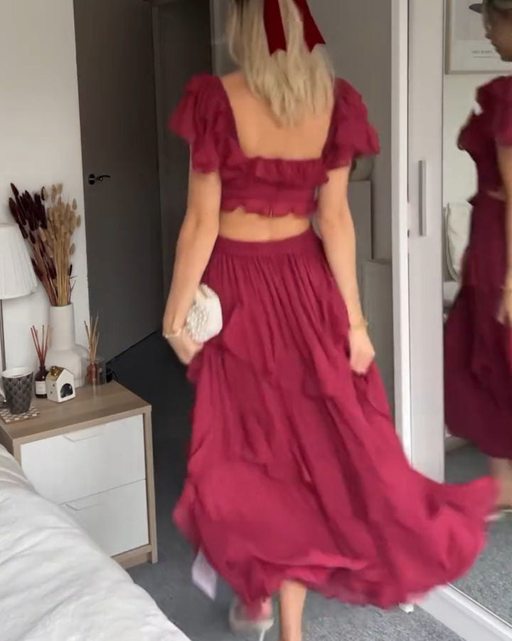 Quinlan | Robe Élégante Taille Haute avec Dentelle