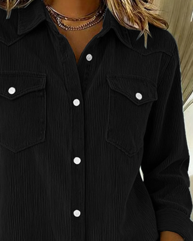 Isabeau | Chemise à Manches Longues avec Revers et Patte de Boutonnage