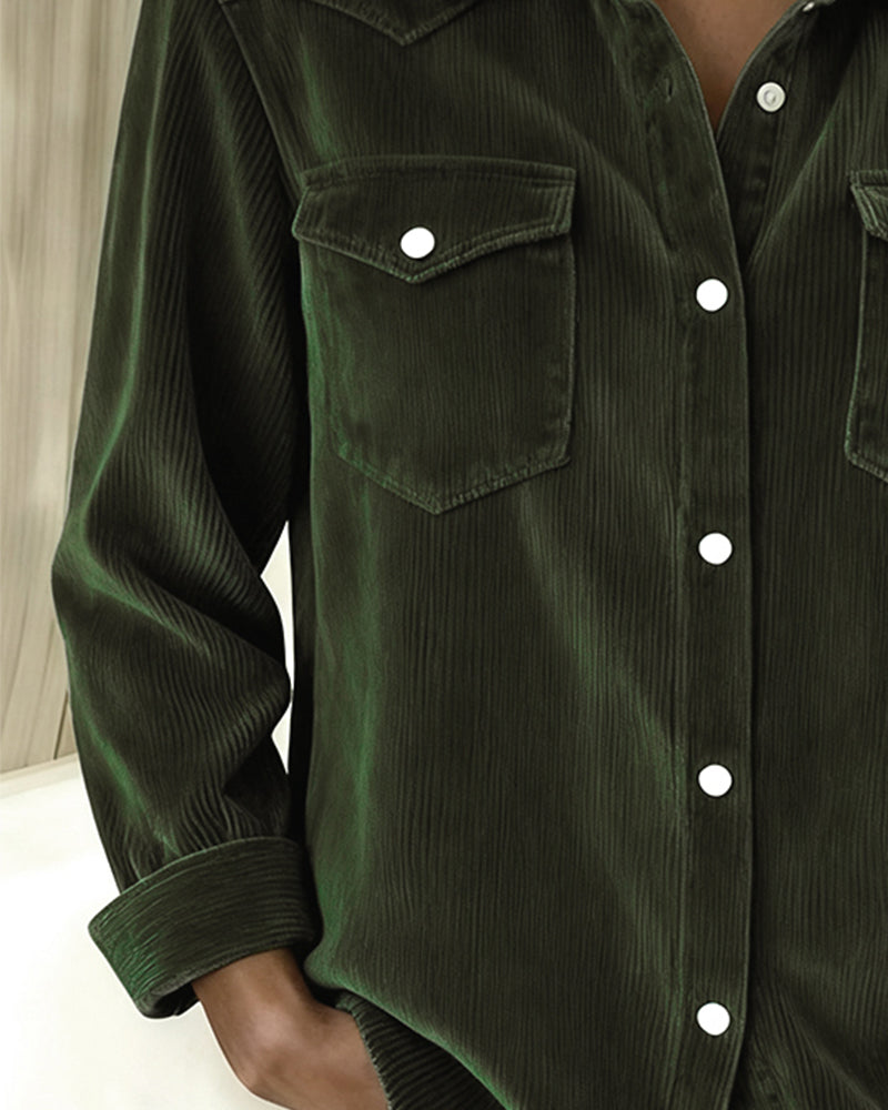 Isabeau | Chemise à Manches Longues avec Revers et Patte de Boutonnage