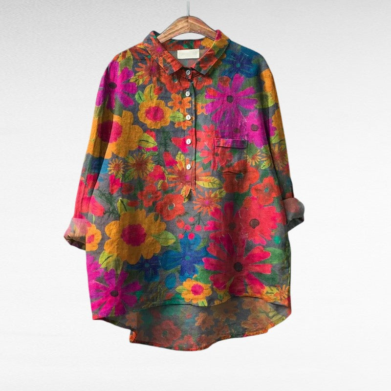 Émilie | Blouse en Lin Élégante pour l'Été