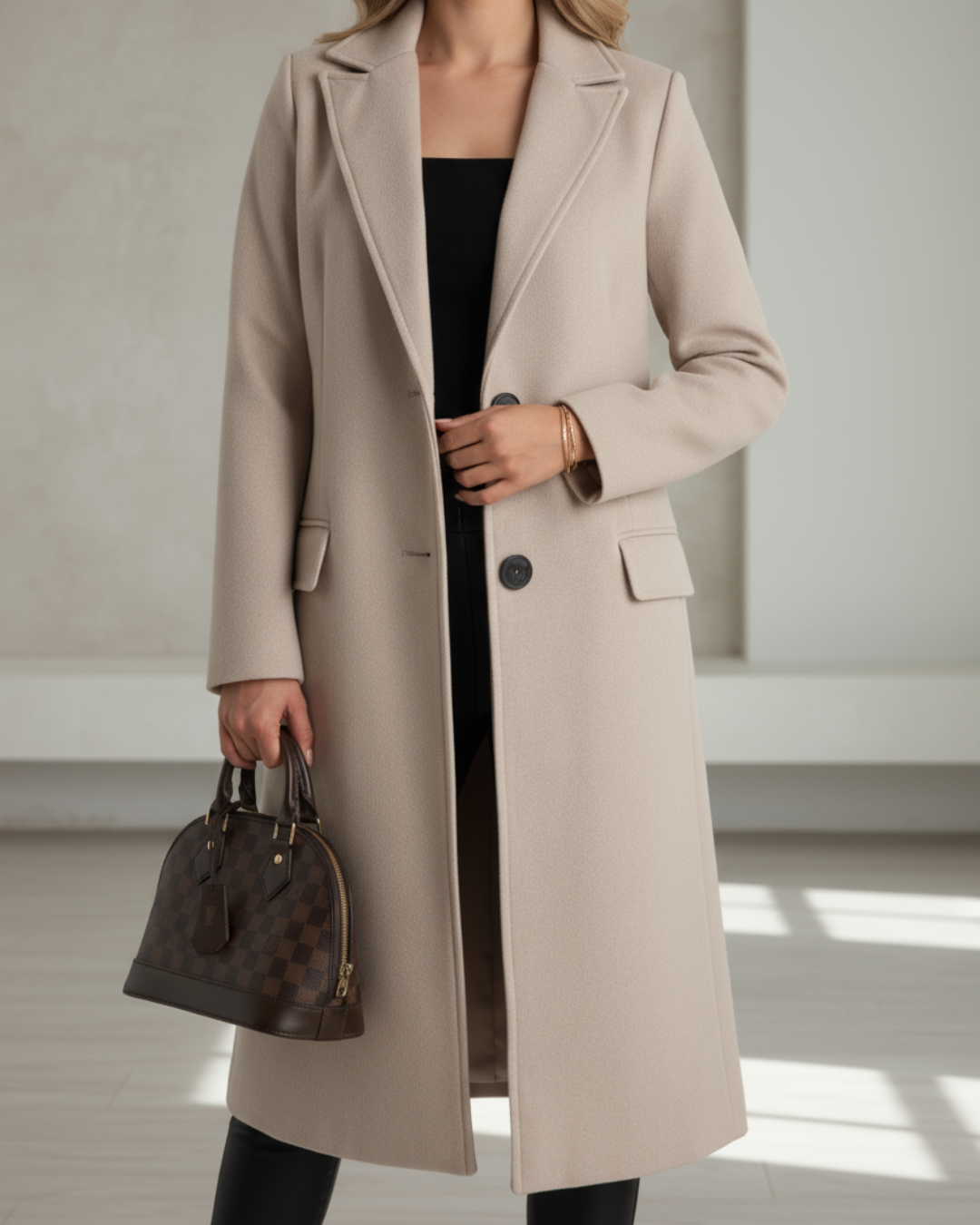 Jade | Manteau Long en Laine Élégant