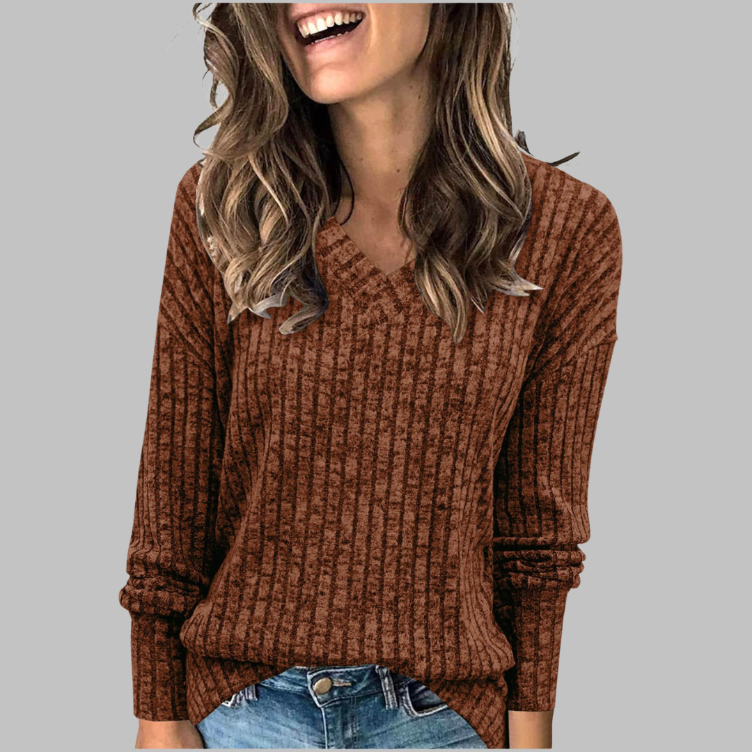 Deri | Pull Long à Col V Confortable