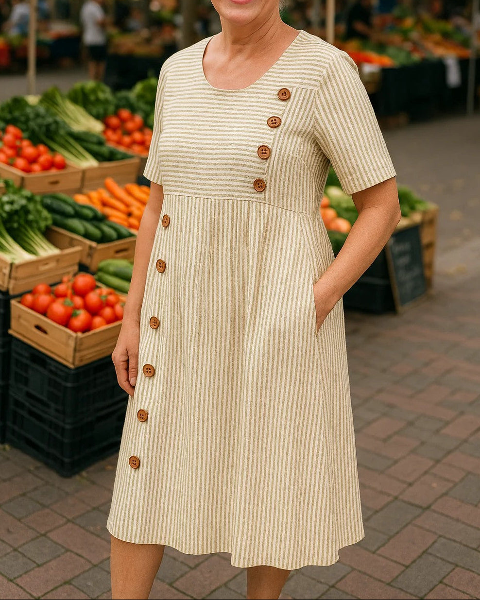 Brienne | Robe Midi Rayée