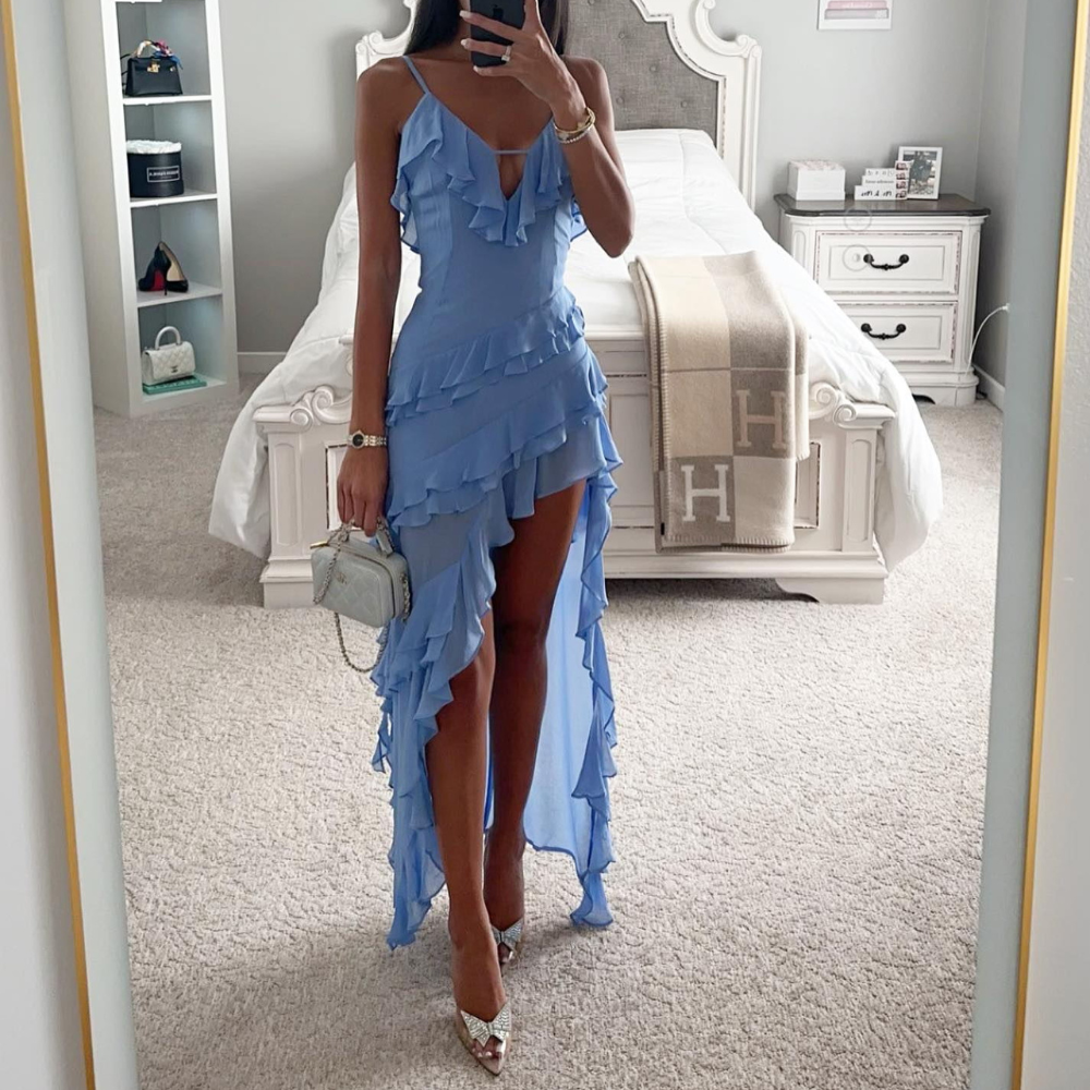Zephyra | Robe Maxi à Franges Luxe Irregulière