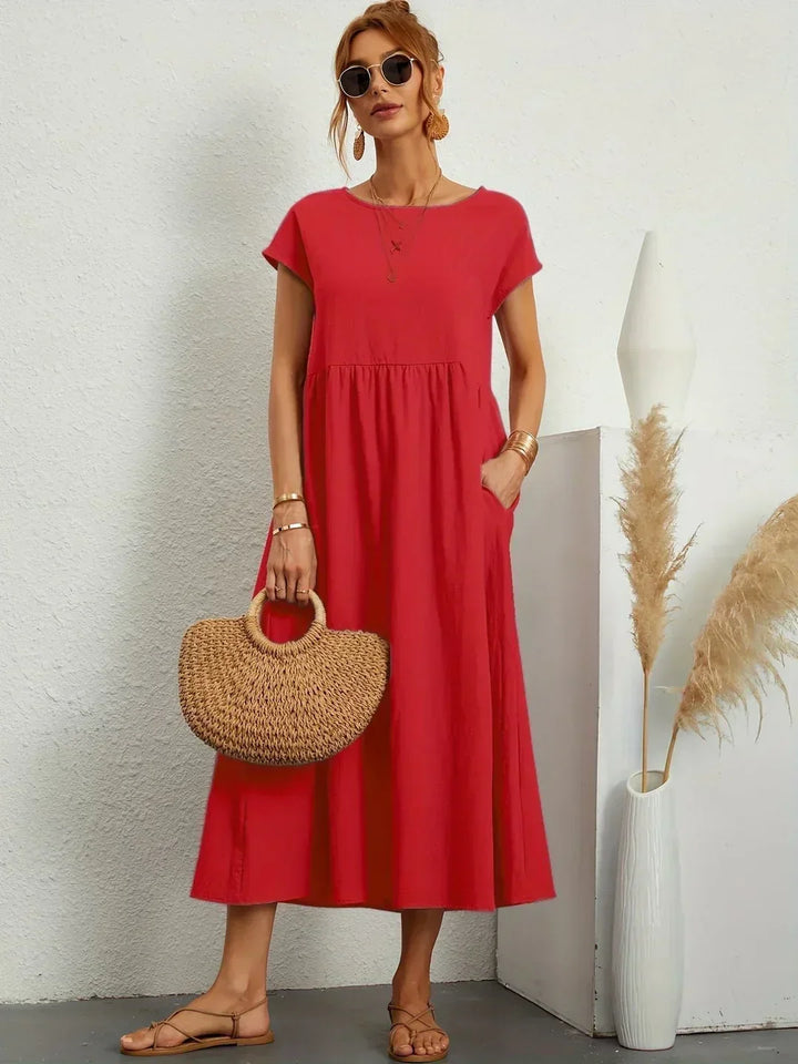 Gabrielle™ — Robe Midi Fluide avec Élégance Intemporelle