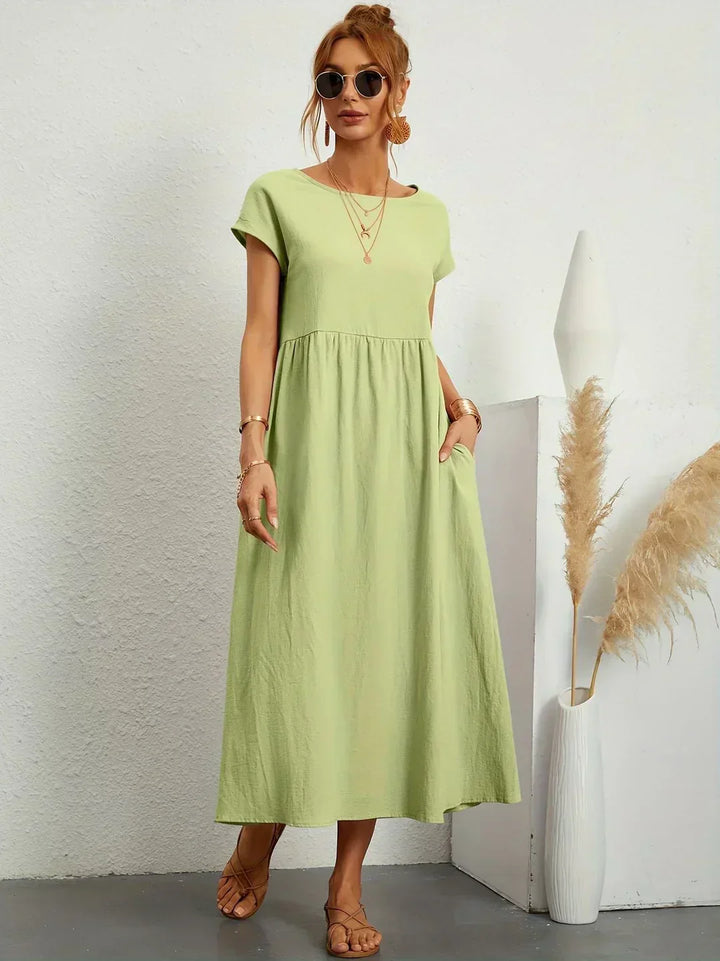 Gabrielle™ — Robe Midi Fluide avec Élégance Intemporelle