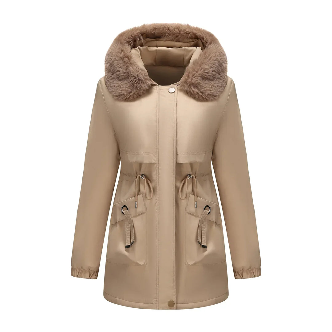 Grâce | Parka d'hiver élégante avec bord en fourrure
