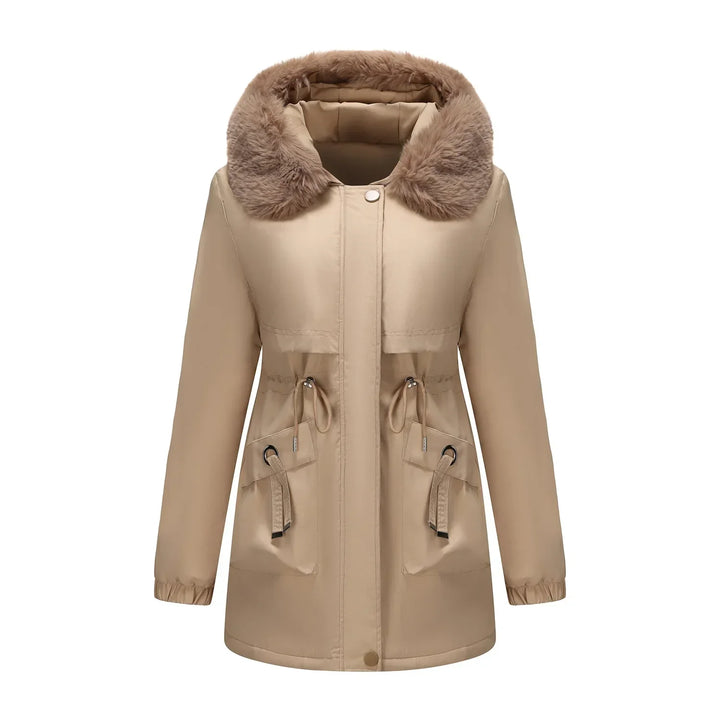 Grâce | Parka d'hiver élégante avec bord en fourrure