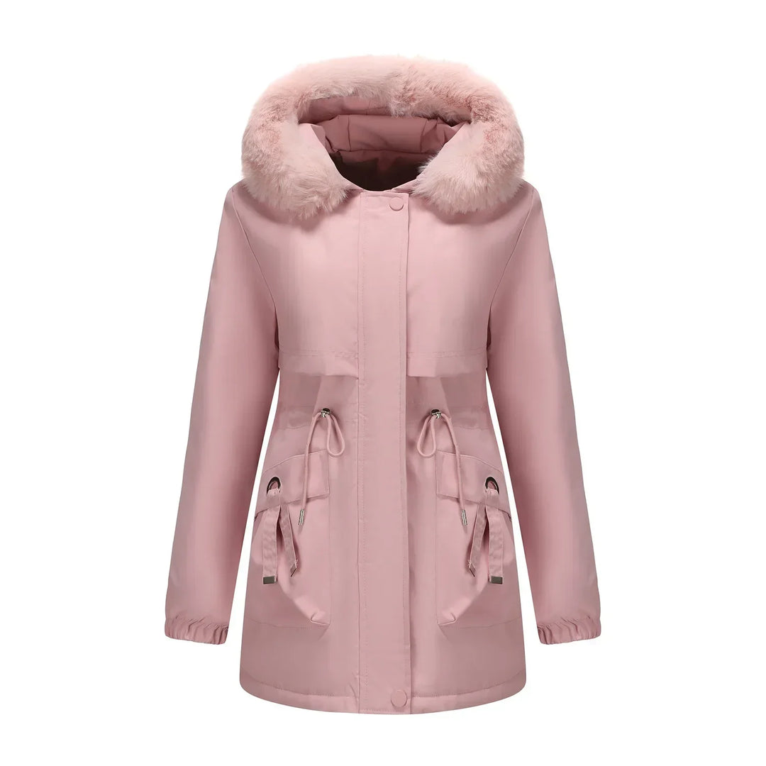 Grâce | Parka d'hiver élégante avec bord en fourrure