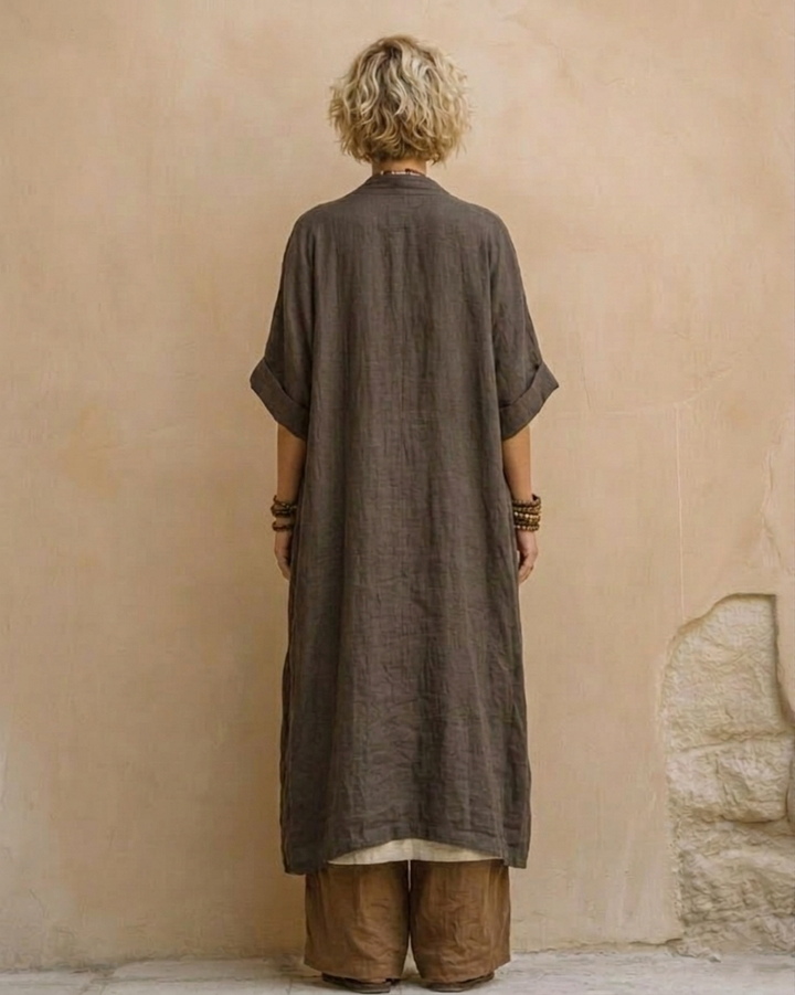 TEODORA - ENSEMBLE ÉTHNIQUE BOHO AVEC KIMONO ET PANTALON PALAZZO