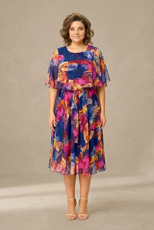 Aitana | Robe midi avec un imprimé vibrant