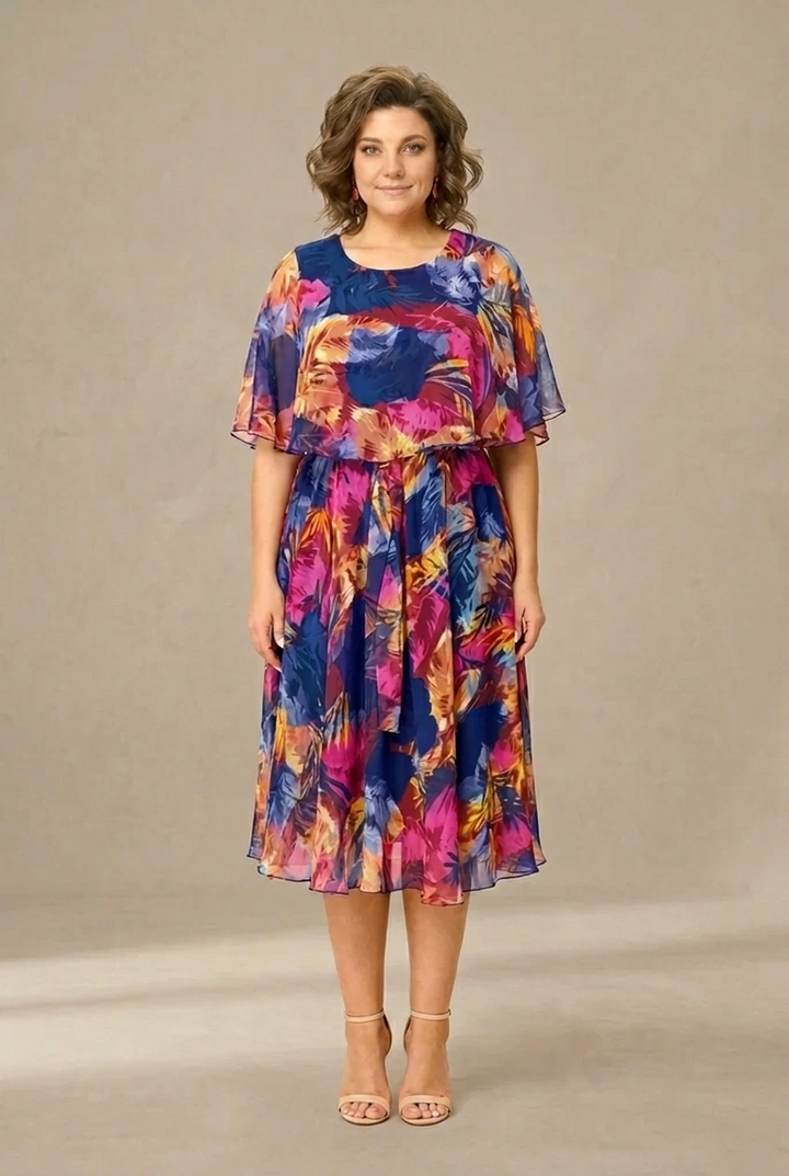 Aitana | Robe midi avec un imprimé vibrant