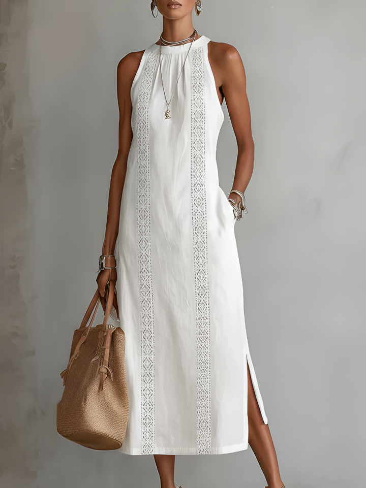 JIMENA | Robe Midi avec Col Mandarin
