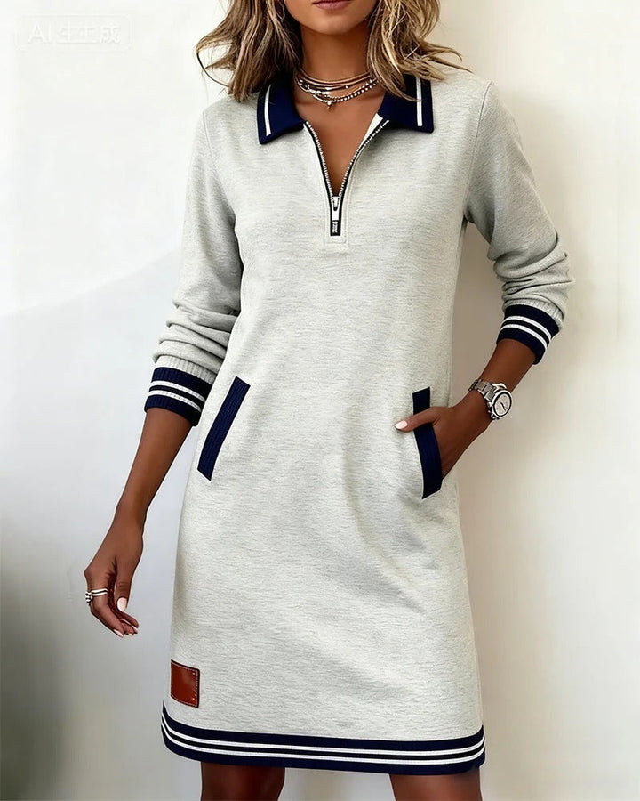 Lorena – Robe Sweat à Col Zippé