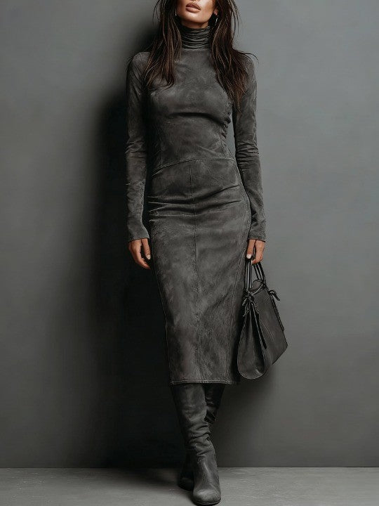 Mildred™ | Chic Suede Maxi Gown