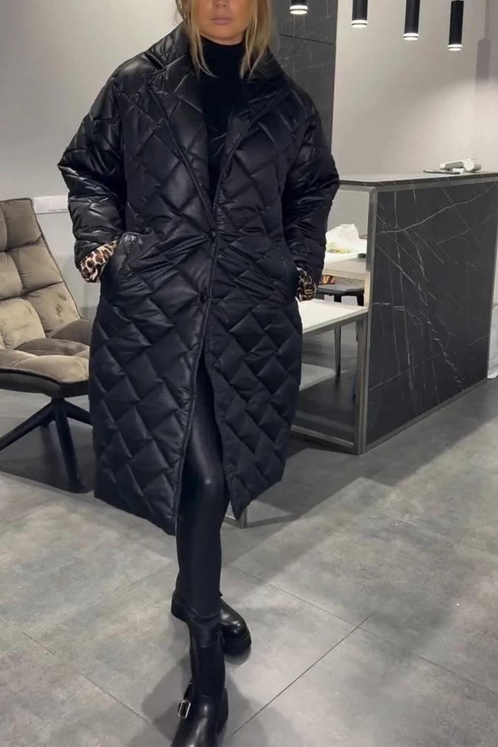 Clémence – Manteau réversible avec doublure léopard