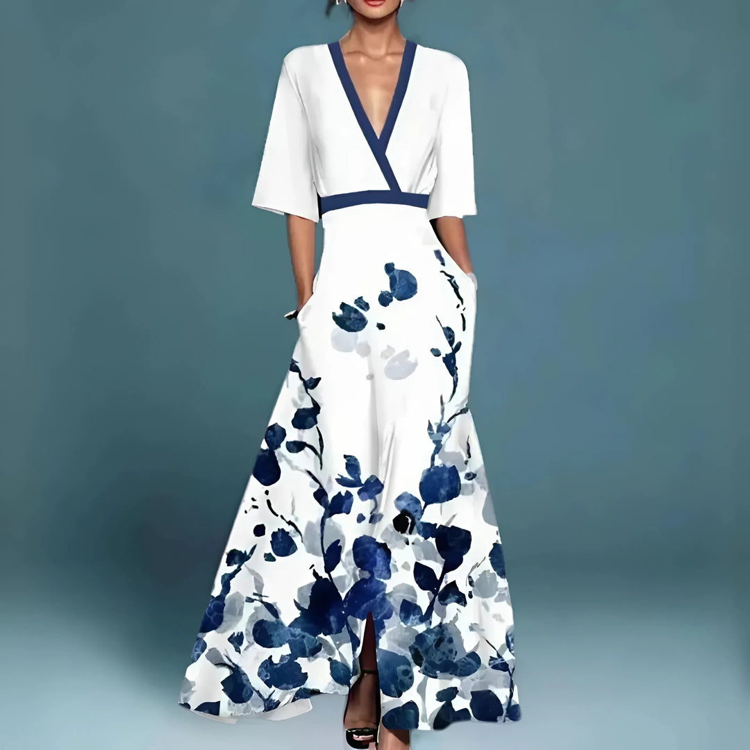 Valentina | Robe longue élégante avec décolleté profond